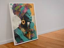 Load image into Gallery viewer, Afrocentric Woman Art Poster | Colorful African Queen Portrait