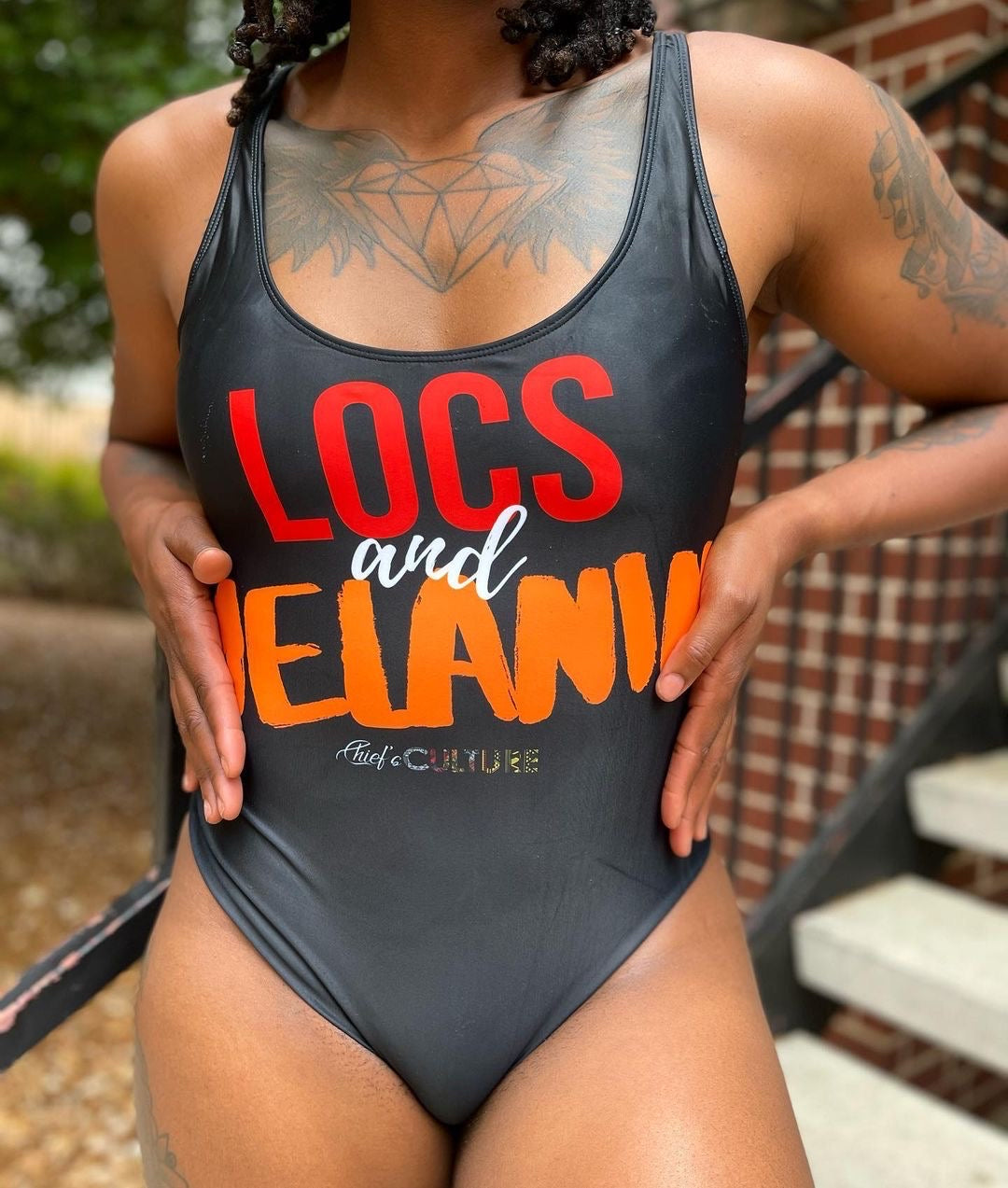 LOCS AND MELANIN SWIMWEAR WOMEN'S ONE-PIECE SWIMSUIT