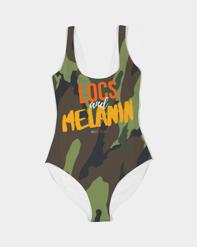LOCS AND MELANIN CAMO Women's One-Piece Swimsuit