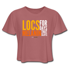 Load image into Gallery viewer, LOCS FOR DAYS AND MELANIN THAT SLAYS Women&#39;s Cropped T-Shirt - mauve