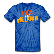 Load image into Gallery viewer, LOCS and MELANIN Unisex Tie Dye T-Shirt - spider blue