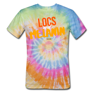 LOCS and MELANIN Unisex Tie Dye T-Shirt - rainbow