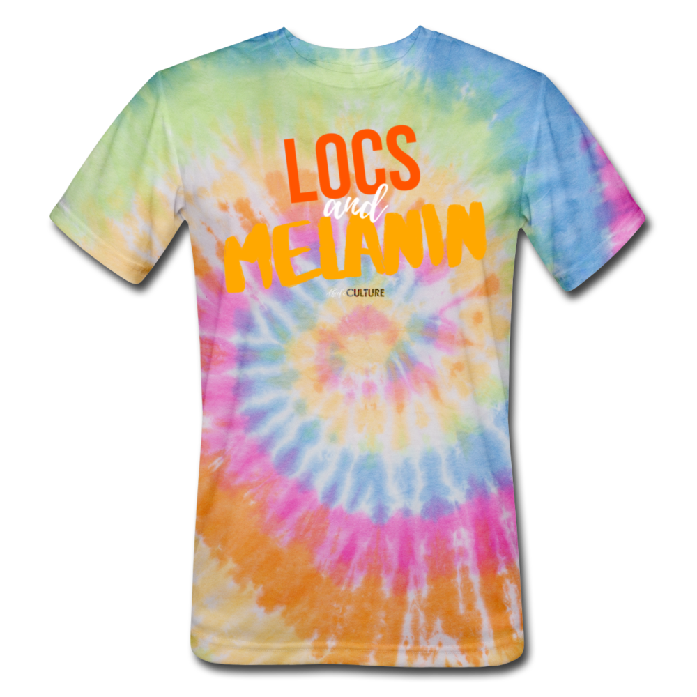LOCS and MELANIN Unisex Tie Dye T-Shirt - rainbow