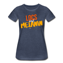 Load image into Gallery viewer, LOCS and MELANIN Women’s T-Shirt - heather blue